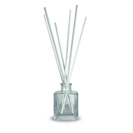 Elevate your bathroom or small space with a stylish, flameless reed diffuser. Featuring a VOC-compliant base, modern fiber reeds, and a sleek cube bottle, it delivers clean, consistent fragrance all day long.