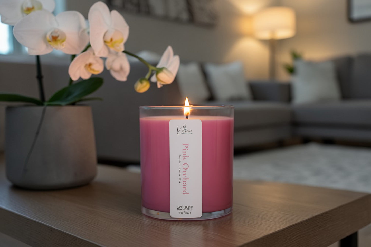Pink Orchard Candle – Grapefruit, Jasmine & Musk
