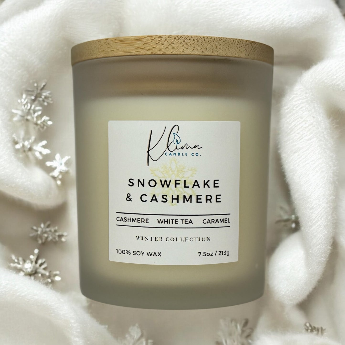 Snowflakes & Cashmere Candle – Warm Cashmere, Vanilla & Amber