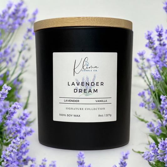 Drift into tranquility with Lavender Dream, a soothing blend of calming lavender and creamy vanilla. 