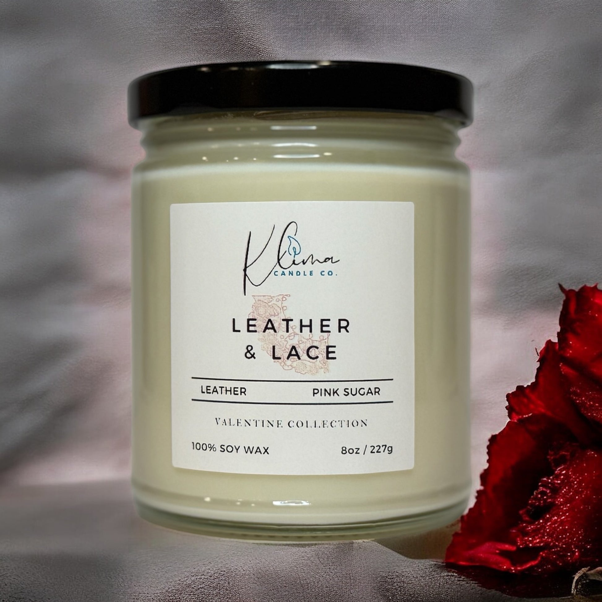 Leather & Lace – Leather, Rose & Amber Soy Candle